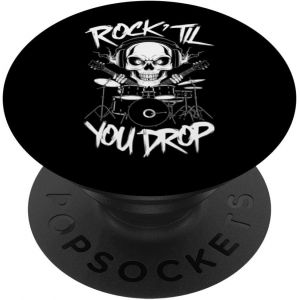 Cfux-Casque Audio Tête De Mort Pour Batterie Rock Til You Drop Music Popsockets Popgrip Interchangeable - Neuf