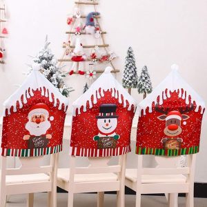 3 Pack de No&euml;l Housses de Chaise 60 x 46 cm p&egrave;re No&euml;l Bonhomme de neige - Neuf