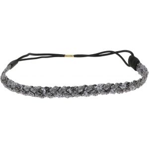 Bandeau Cheveux Femme Sequin Argent&eacute; - Bandeau Fin &Eacute;lastique Taille Unique - Headband Pour Coiffure Mariage Ou Soir&eacute;e Strass Et Paillettes - Headband F&ecirc;te Brillant Look Boh&egrave;me, Hippie Chic - Neuf