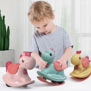 Enfants Presse Glissant Jouet Cheval &Agrave; Bascule Dessin Anim&eacute; Animal Inertiel Tirer Vers L'arri&egrave;re Car_Green - Neuf