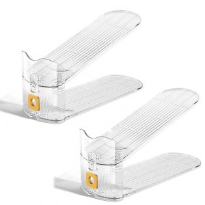 2pcs Adjustables Chaussures Rangement Rack &Eacute;conomisant De L'espace Porte-Chaussures &Agrave; Double Couche Pour Pantoufles Sandales Liquidation - Neuf