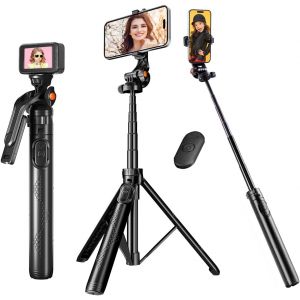 Cai-Trépied Pour Téléphone Portable Et Perche À Selfie De 160 Cm Avec Télécommande Sans Fil,Trépied Amélioré Pour Voyage,Trépied De Téléphone Portable Compatible Avec Iphone - Neuf