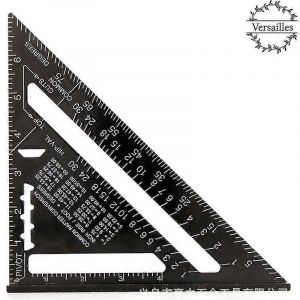 Promotion d'hiver,équerre de menuisier multifonctionnelle 180 mm Règle en aluminium métallique Guide de jauge carrée Angle du rapporteur 45 90 degrés / Outils de charpentier/Traci - Neuf