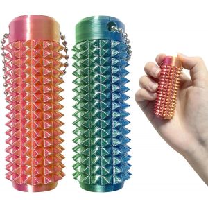 KAL-2 Pi&egrave;ces Little Ouchies Pain Fidget, Fidget Spiky Grippie Stim, Pocket Mini Fidget Toy, Jouets Sensoriels Sur&eacute;lev&eacute;s Pour Soulager Anxi&eacute;t&eacute; Et Concentration, Les Cadeaux Nouveaut&eacute; Pour Les Amis (A) - Neuf