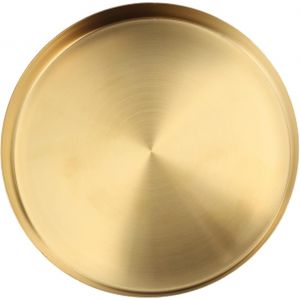 Checarzhn--No1-Plateau Rond En Acier Inoxydable, Organisateur De Bijoux Et De Maquillage/Assiette À Bougie, Assiette De Service Dorée Pour Bar, Cuisine, Salle De Bain En Acier Inoxydable (Grand) - Neuf