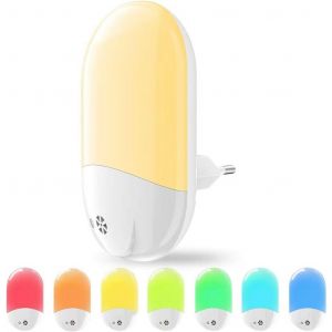 Veilleuse Enfant Led Lofter Veilleuse Prise Electrique Multicouleur Automatique Plug-And-Play Veilleuse Secteur Avec Capteur Crépusculaire (1 Pièce) - Neuf