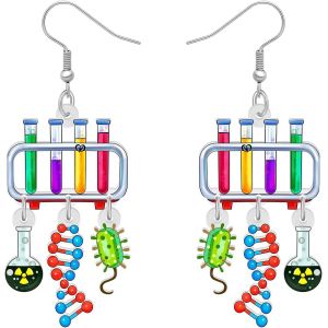 Kal-Boucles D'oreilles Pendantes Amusantes En Forme De Bécher De Laboratoire Pour Enseignant, Science, Biologie, Chimie, Appréciation, Bijoux, Cadeaux Scientifiques, Cadeaux Pour Femmes, Étudiants - Neuf