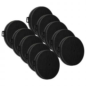 vhbw 10x Filtres &agrave; charbon actif compatible avec Airforce HEK602BC, HEK601X, F3 NR. 8950, F3 NO. 8950, F162D D2 80 BK 450 NO hotte aspirante - 21 cm - Neuf
