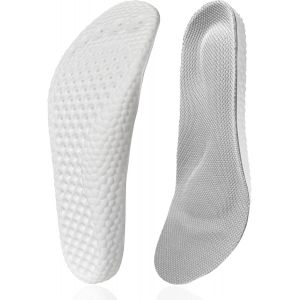 Kalanka-Semelles En Mousse &Agrave; M&eacute;moire De Forme Pour Femme Homme, Semelles Chaussures De Rechange Pour Chaussures De Marche, Respirant, Amortissant (Gris/Empreintes Digitales, 36.5/37 Eu) - Neuf