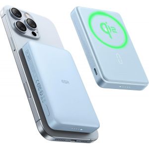 Qi2 Certified Magsafe Battery Pack,10000Mah 15W Fast Charge Portable Charger,Ultra-Compact External Bank,Magsafe Charger With Usb-C Cable For Iphone 16/15/14/13/12,Blue - Neuf