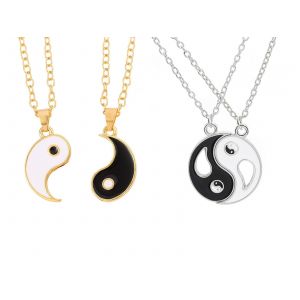 Ensemble De Colliers Pendentifs Yin Yang Pour Couples - 4 Paires De Bijoux Assortis - Neuf