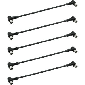 SKT C&acirc;ble coaxial Patch avec connecteur coud&eacute; en F fiche Rapidement (Lot de 5), Noir 30 cm - Neuf