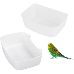 Cmws-Baignoires Pour Oiseaux 2 Pièces Baignoire Oiseaux Cage Mangeoire Multifonctionnelle Petit Mangeoire Gamelle Suspendue Pour Oiseaux Avec Crochet Bassin En Plastique Oiseau Bain Bird Bath Douche - Neuf