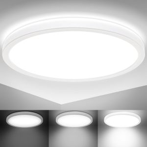 Tianyi-- Panneau Led &Agrave; Lumi&egrave;re Indirecte, Plat, Intensit&eacute; Lumineuse R&eacute;glable Par Paliers, Dalle Led, Plafond, Plafonnier Led, Lustre Salon, Lustre Cuisine, 29,3x2,8 Cm, Blanc - Neuf