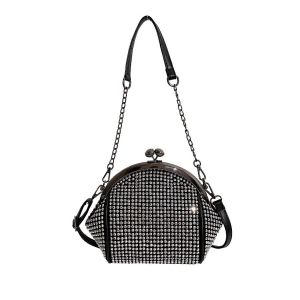 Les femmes de Paillettes de Diamants en Forme de Coquille Sac &agrave; main Strass pochette du Soir avec Serrure et Bandouli&egrave;re Cha&icirc;ne - Neuf