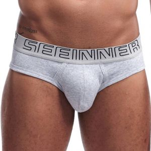 Offre Sp&eacute;ciale Hommes Sous-V&ecirc;tements Slips Coton Respirant M&acirc;le Culottes Cueca Tanga U Poche Confortable Cale&ccedil;on Slip Homme.Se606 Gray.L - Neuf
