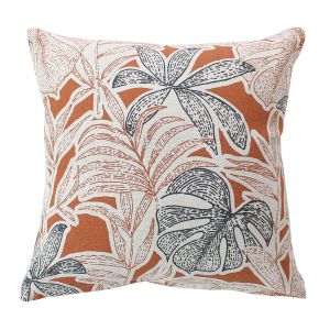 Coussin D&eacute;coratif D&eacute;houssable Motif Feuillage Tropical - Neuf