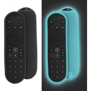 Letnerny-Housse Coque En Silicone Pour Sky Q Toucher/Ne Pas Toucher Télécommande, Antidérapage, Antisismique, Lavable, Etui De Protection Pour Sky Glass/Sky Stream Tv Télécommande (Noir+Bleu Lumineux - Neuf