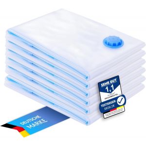 TZF-Sacs de Rangement sous Vide [6 Pi&egrave;ces] de Taille (80x100 cm) - Sacs de Rangement sous Vide pour V&ecirc;tements et Couettes - pour &Eacute;conomiser de l'Espace - Neuf