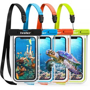 KALANKA-[Pack de 4] Pochette Étanche Téléphone [Certifiée IPX8] Etui/Housse/Coque Étanche Smartphones Universel Sac Protection pour Smartphone, téléphones, Jusqu'à 6,8'' (Nior+Bleu+Vert+Orange) - Neuf