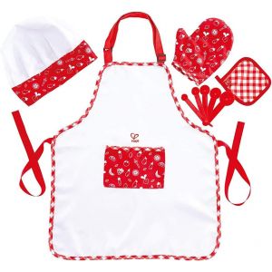 Kit Cuisine Enfa+C3:J11Nt,Jeu D'Imitation Enfants De 3 Ans Et Plus,Accessoires Cuisinier Toque De Chef,Tablier,Gant De Cuisine,Manique Et 5 Cuillères À Mesurer - Neuf
