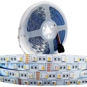 Ruban Led 24v, 4 En 1, Rgbww Rgb + Blanc Chaud 3000k 5m Couleurs M&eacute;lang&eacute;es Bande Led Smd 5050 Ip20 300 Leds Bande Lumineuse Led Pour Chambre, D&eacute;coration De Cuisine - Neuf