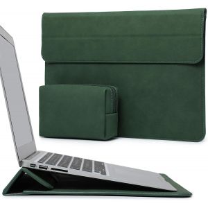 13 Pouces Housses Ordinateur Portable Sacoche avec Fonction Stand pour MacBook Air 13 M4 M3 M2 M1 2025-2018,MacBook Pro 13 M2 M1 2025-2016,13"" iPad Pro/Air,13"" Surface Pro,XPS 13,Vert Minuit - Neuf