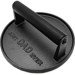 Outils De Cuisine Best Dad Ever Heavy Duty Cast Iron Grill Press Burger Press Bacon - Neuf