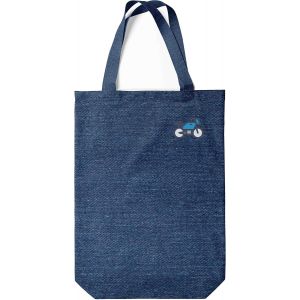 Sjzg-Denim Sac Fourre-Tout Imprim&eacute;, Sac D'&eacute;picerie R&eacute;utilisable, Sac A Provisions, Lavable En Machine, Pliable, Sac &Agrave; Main En Jean Avec Poign&eacute;es, 22x26 Cm - Neuf