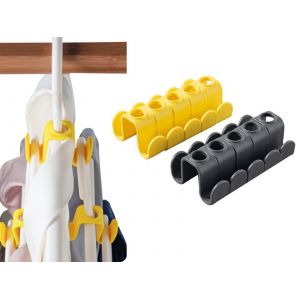 Lot de 10 crochets de fixation double face pour cintres, optimisant l'espace dans votre placard. - Neuf