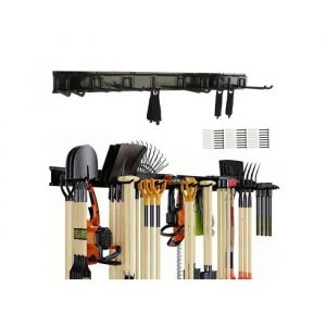 Support mural Organisateur d'outils en acier 122cm, &eacute;tag&egrave;re murale modulaire support pour appareils, support pour outils, 9 crochets - Neuf