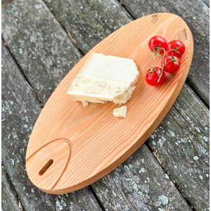 Planche &Agrave; D&eacute;couper Alpine En M&eacute;l&egrave;ze Durable Pefc - Cm 40x21 Ovale - Bois Trait&eacute; Avec Une Huile Naturelle Certifi&eacute;e Sp&eacute;cifique - Fabriqu&eacute;e En Italie - Neuf