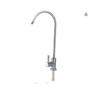 Robinet Nikou - Robinet d'&eacute;vier de cuisine chrom&eacute; en acier inoxydable 1/4'' avec filtre &agrave; eau potable par osmose inverse (RO). - Neuf