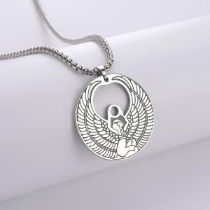 Collier D&eacute;esse &Eacute;gyptienne Isis D&eacute;esse Ail&eacute;e Isis Pendentif Pouvoir Magique Amulette Wicca Pagan Porte-Bonheur Protection Amulette Bijoux Pour Hommes Femmes - Neuf