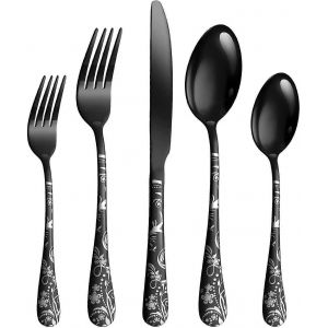 M&eacute;nag&egrave;re En Acier Inoxydable Pour 4 Personnes - Poli Miroir - Lavable Au Lave-Vaisselle - M&eacute;nag&egrave;re De Camping 20 Pi&egrave;ces - M&eacute;nag&egrave;re Comprenant Couteau, Fourchette Et Cuill&egrave;re - Neuf