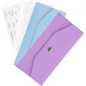 ytseazn-2 Ensembles Portefeuille D'Argent Porte-Monnaie Pour L'Argent Liquide Classeur De Budget D'Argent Pochette De Dépôt Bancaire Portefeuille Zippé Pour Femme Unité Centrale - Neuf