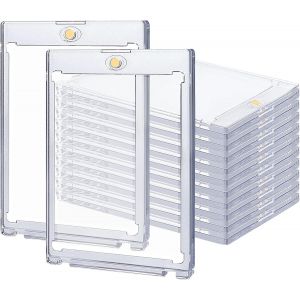 Mdy-Lot De 10 Protection Carte 37pt Porte-Cartes Magnétique Pochette Carte Toploader Transparent Pochette De Cartes À Collectionner Protection Uv Cadres - Neuf