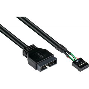 KAL-Adaptateur Interne Usb 3.0 Pin Header M&acirc;le Vers Usb 2.0 Pin Header Femelle - Noir - 0,30 M / 30 Cm - Neuf