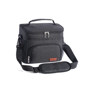 Sac &agrave; lunch isotherme d'une capacit&eacute; de 10 L pour le travail et l'&eacute;cole, avec bandouli&egrave;re r&eacute;glable et poches zipp&eacute;es. - Neuf