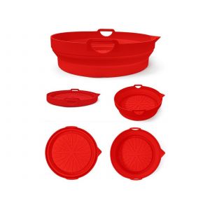 Plaque De Cuisson Pliable En Silicone Pour Friteuse &Agrave; Air, Rouge, 23 Cm - Neuf