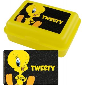 Kal-Looney Tunes - Boîte À Déjeuner - Tweety - Avec Cloison - Jaune - Neuf