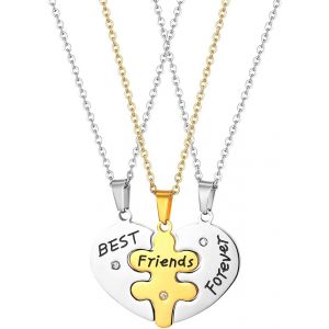 Collier D'amitié Pendentif Personnalisable 2/3/4/5/6 Pcs Bijoux C?Ur Puzzle Pour Homme Et Femme - Cartes De Voeux Gratuites Et Coffret Cadeau - Neuf