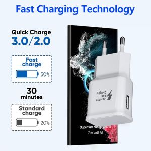 Chargeur Mural Usb Adaptatif À Charge Rapide, Pack De 3 Blocs De Charge Rapide Compatible Avec Samsung Galaxy S23 S22 S21 S20 S10e S10 S9 S8 S7 Edge Plus, Note8 9 10+, A03 A13 A24 A32 A53 A54 Iphone - Neuf