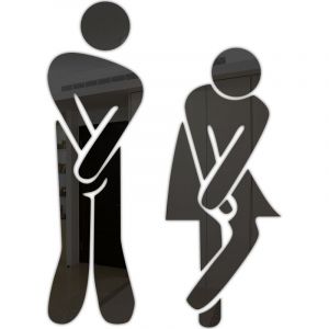 Lot de 4 Noir Drôle, les Jambes Croisées, Évier de salle de Bains Toilettes Titulaire Accessoires Symbole Signe Miroir pour Bureau à la Maison et au Travail, à la Mode Une - Neuf