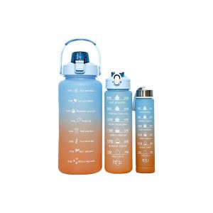 Lot De 3 Gourdes Motivantes Avec Graduations Horaires - Orange - Neuf