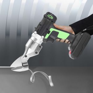 Cisaille electrique 28 V pour tole, rechargeable, 2 batteries, tete rotative - Neuf