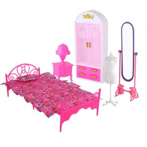 Ensemble de 2 meubles en plastique pour maison de poupee, style princesse - Neuf