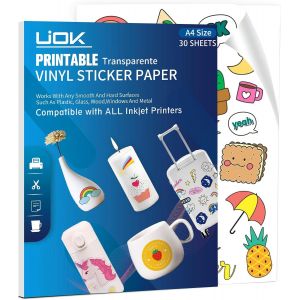 Papier Autocollant Imprimante, Vinyle Adhésif Holographique 30 Feuilles Papier Stickers Imprimante, Papier Autocollant Holographique A4 Vinyl Holographique Papier Pour Imprimantes Jet D'Encre - Neuf