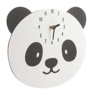 Horloge murale decorative en forme de panda, fonctionnement silencieux, decoration d'interieur, blanc, 22 x 19 cm, 1 piece - Neuf