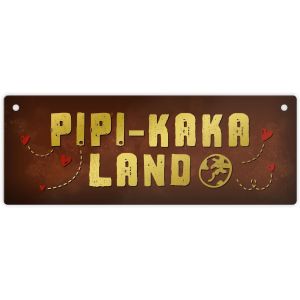 LETNERNY-Plaque De Porte En Métal Pour Toilettes Avec Motif Et Inscription En Allemand « Pipi-Kaka-Land » - Neuf
